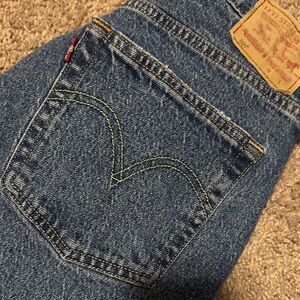 Levi's Blue Straight-Leg Denim Jeans with Red Tab